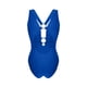 thumbnail image 5 of Trajes de Baño de Corte Alto para las Mujeres Correa sin Espalda Color Sólido con Cojín de Pecho Verano Inalámbrico, 5 of 7