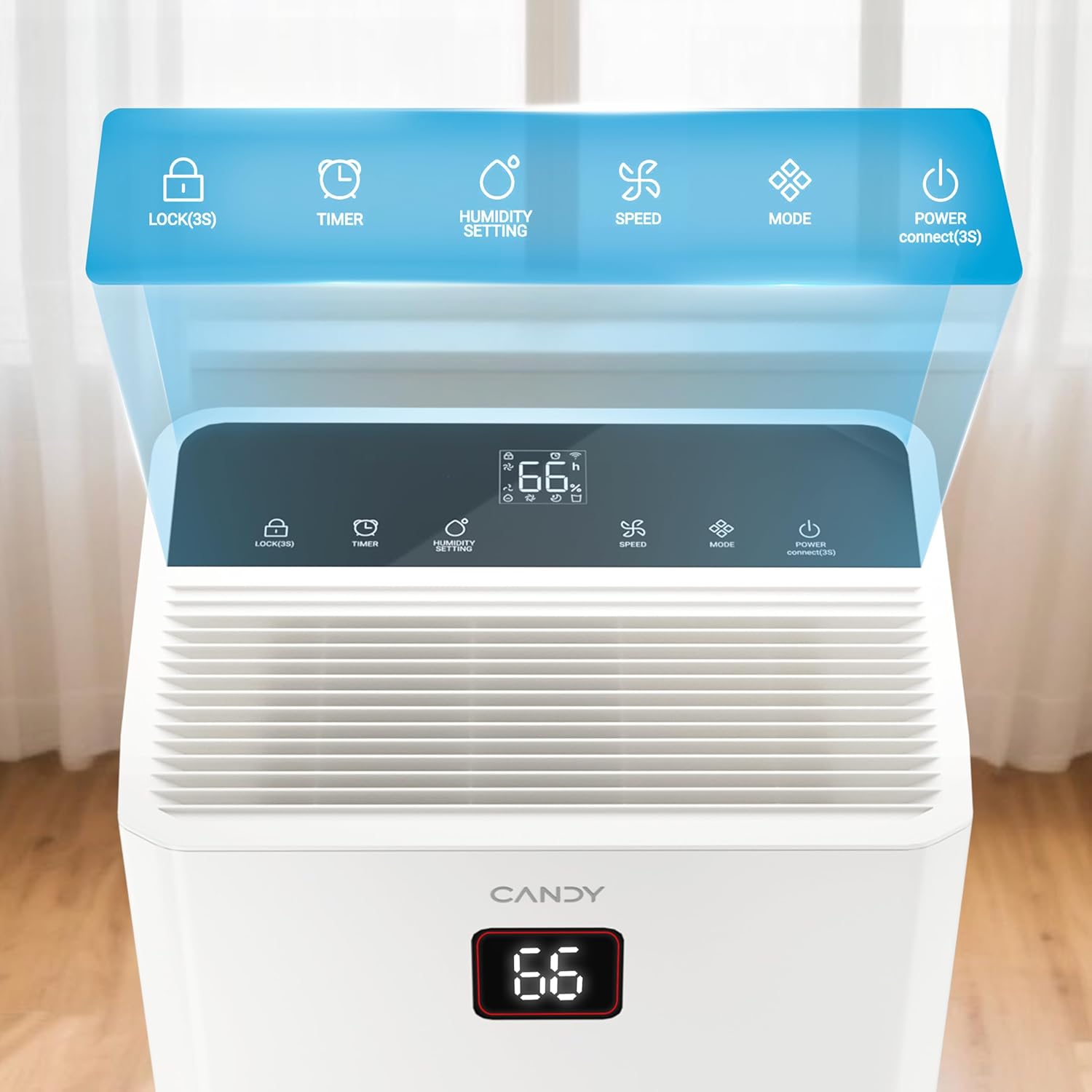 100-Pint Large Dehumidifier for Home & Basement, Covers Up to 5,500 Sq.Ft, 1.45-Gallon Tank, WiFi & Alexa Smart Control, Auto Humidity Reminder, Includes Drain Hose