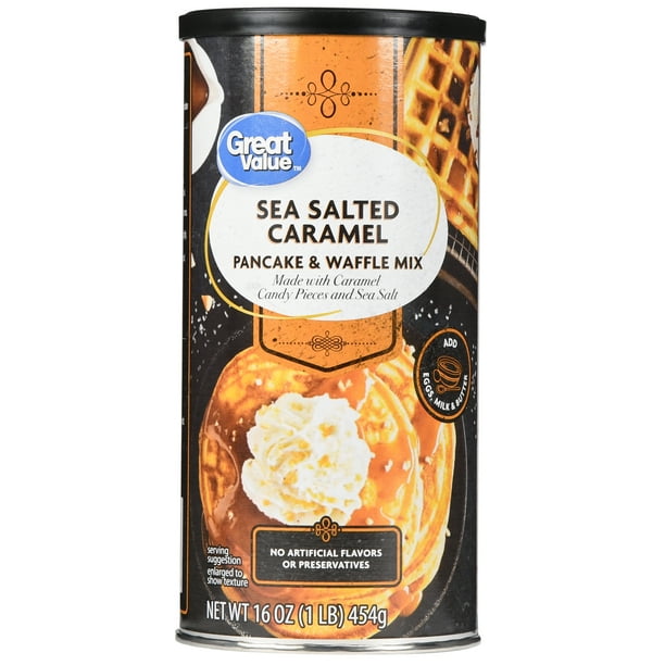 Great Value Pancake & Waffle Mix, Sea Salted Caramel, 16 oz