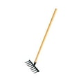 thumbnail image 3 of Almencla Garden Leaf Rake Wooden Handle Flower Bed Weeding Gathering Leaves Lawn Rake 8 Teeth 26x12x10cm, 3 of 8