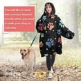 thumbnail image 4 of Wearable Oversized Blanket,Black Dog Paw Footprint Wearable Blanket Hoodie for Adults,Cozy Hooded Blankets with Super Pockets,Super Warm Fuzzy Pullover for Women & Men, 4 of 6
