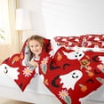 thumbnail image 4 of Feelyou Red Gothic Haloween Bedding Comforter Set, Kawaii Cartoon Ghost Pumpkin Twin Comforter Sets, Groovy Daisy Flower Reversible Bedding Set, Breathable Home Decor, 2-Piece, 4 of 8