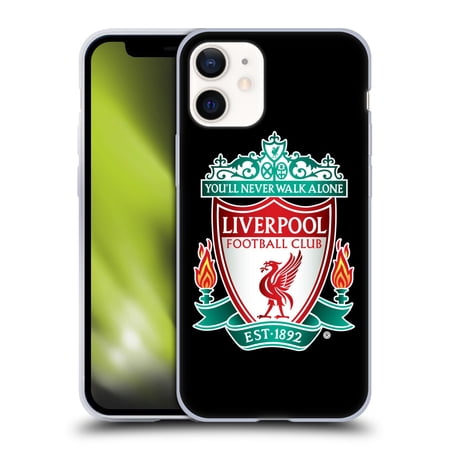 Head Case Designs Officially Licensed Liverpool Football Club Crest 1 Black 1 Soft Gel Case Compatible with Apple iPhone 12 Mini