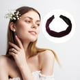thumbnail image 7 of Unique Bargains 1 Pc Thick Braided Velvet Headband Headwear Hairband for Women 1.2 Inch Wide Wine Red, 7 of 7