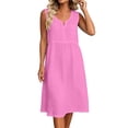 thumbnail image 7 of Guluxicc Linen Dress for Women Sleeveless Beach Vacation Flowy Gauze Lightweight Midi Dresses Casual Trendy Cruise Outfits, 7 of 7