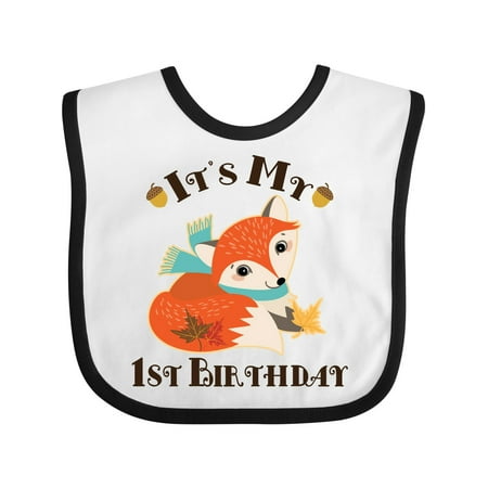 

Inktastic 1st Birthday Woodland Fox Gift Baby Boy or Baby Girl Bib