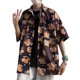 thumbnail image 1 of Camisa con botones para hombre, media manga, personajes de dibujos animados, camisa holgada informal con botones de manga corta para verano, 1 of 8