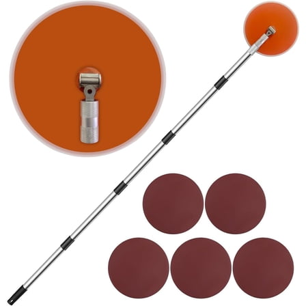 Drywall Pole Sander,80 inch Drywall Sander With Extension Pole,360 Radial Sander with Adjustable Extension Pole for Dry Wall and Ceilings,Includes 5pcs Sanding Sheets (80,120, 150,180,240 Grit)