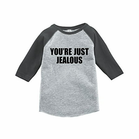 

7 ate 9 Apparel Funny Kids You re Just Jealous Baseball Tee Grey