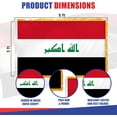 thumbnail image 5 of Super Tough Iraq 3x5ft Nylon Flag with Indoor Pole Hem and Fringe | Durable Heavyweight Nylon | Strong Canvas Heading & Brass Grommets | Perfect for Indoor & Outdoor Display | Made in USA, 5 of 7