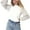White, variant on Women's Sequin Puffed Long Sleeve Mock Neck Pullover- Medium, Navy