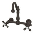 thumbnail image 2 of Wall Mounted Bridge Utility Faucet - Metal Cross Handles - 7 Inch Spout Reach, 2 of 2
