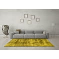 thumbnail image 3 of Ahgly Company Indoor Round Abstract Yellow Modern Area Rugs, 7' Round, 3 of 4