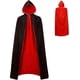 thumbnail image 1 of Vampire Cape Cloak Unisex Halloween Cloak Costume Black And Red Reversible Hooded Cloak Adult Kids 26-27s, 1 of 5