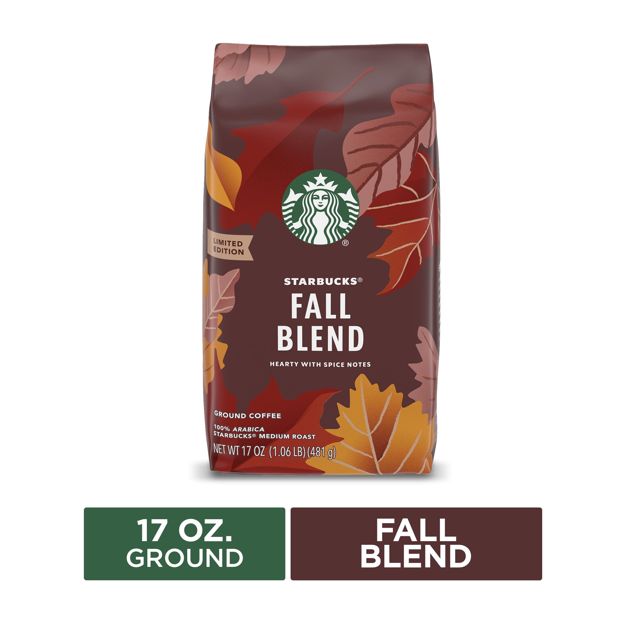 Starbucks Ground Coffee, Fall Blend Medium Roast Coffee, 17 Oz