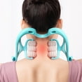 thumbnail image 2 of Multifunctional Manual Six-wheel Neck Massager Massage Relieve Roller Massage Tool, 2 of 10