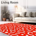 thumbnail image 2 of ODIKA 6'x9' Machine Washable Non-Slip Area Rug, Playful Polka Dot Array with Contrasting Whimsical Shapes High Traffic Rug with Pad, Red, 503063, 2 of 8