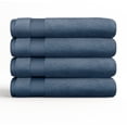 thumbnail image 6 of Noble Linens 4 Piece Farmhouse Cotton Bath Towel Set, Navy Blue, 6 of 12