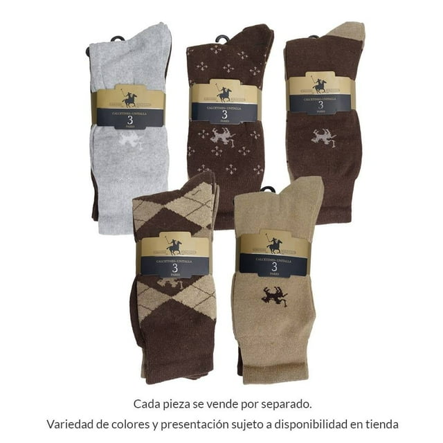 Calcetines Polo Club para Hombre, de Vestir Multicolor 3 Pares Unitalla