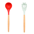 thumbnail image 1 of Juego de utensilios de cocina de silicona de 2 piezas, utensilios de cocina de madera fáciles de limpiar, utensilios de cocina antiadherentes, 1 of 5