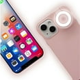 thumbnail image 4 of Haobuy for iPhone 15 Selfie Ring Light Flip Case Anti-Scratch Full-Body Slim Case with 3 Light Modes-Pink, 4 of 6