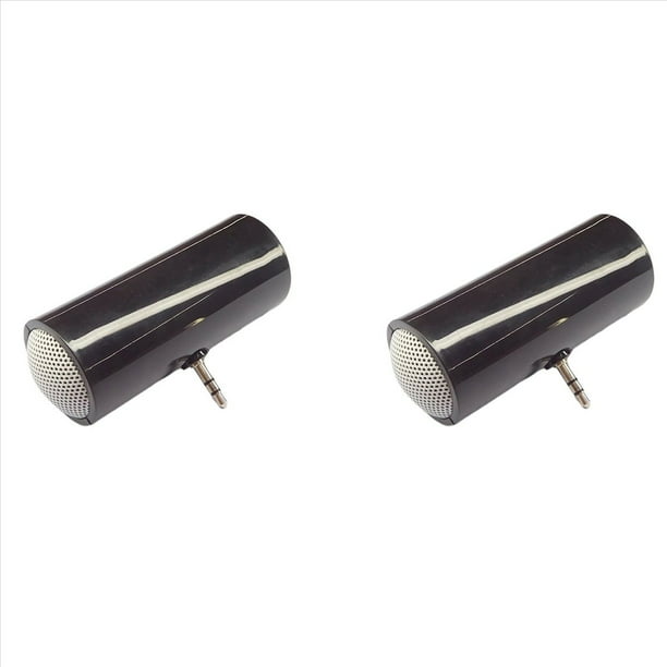 2X Mini Altavoz Altavoz Portátil de 3,5 mm Mini Altavoz Amplificado Conecta y Reproduce para Teléfonos Móviles y Tabletas Negro