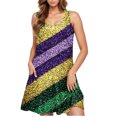thumbnail image 4 of Robe Mardi Gras pour Femmes, Robe de Fête à Thème Carnaval Tendance Été 2025, Robe Midi Sans Manches à Col en V, 4 of 5