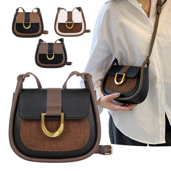 FNFYFH Crossbody Bags for Women,Small Saddle Purse and Boho Cross Body Handbags,Vegan Leather