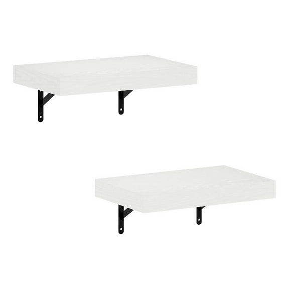 Pemberly Row 15-Inch Wall Mounted Floating Display Shelves in White Set of 2