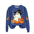 thumbnail image 5 of Duqingm Halloween Sweatshirts for Women Casual Crewneck Pullover Cute Funny Ghost Graphic Sweater Pullover Top,L, 5 of 6
