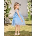 thumbnail image 6 of IBTOM CASTLE Toddler Flower Girl Dress Baby Butterfly Ruffle Tulle Tutu Dress Princess Birthday Party Pageant Formal Wedding Prom Gown Blue, 6 of 7