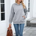 thumbnail image 4 of Lmnyox Hooded Sweatshirts for Women Solid Basic Long Sleeve Hoodies Casual Fashion Pullover Tops with Pocket, 4 of 7