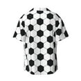 thumbnail image 5 of Uemuo Soccer Ball Pattern Cotton Linen Short Sleeve Shirts,Casual Lightweight Button Down Shirts,Vacation Beach Summer Tops-, 5 of 7
