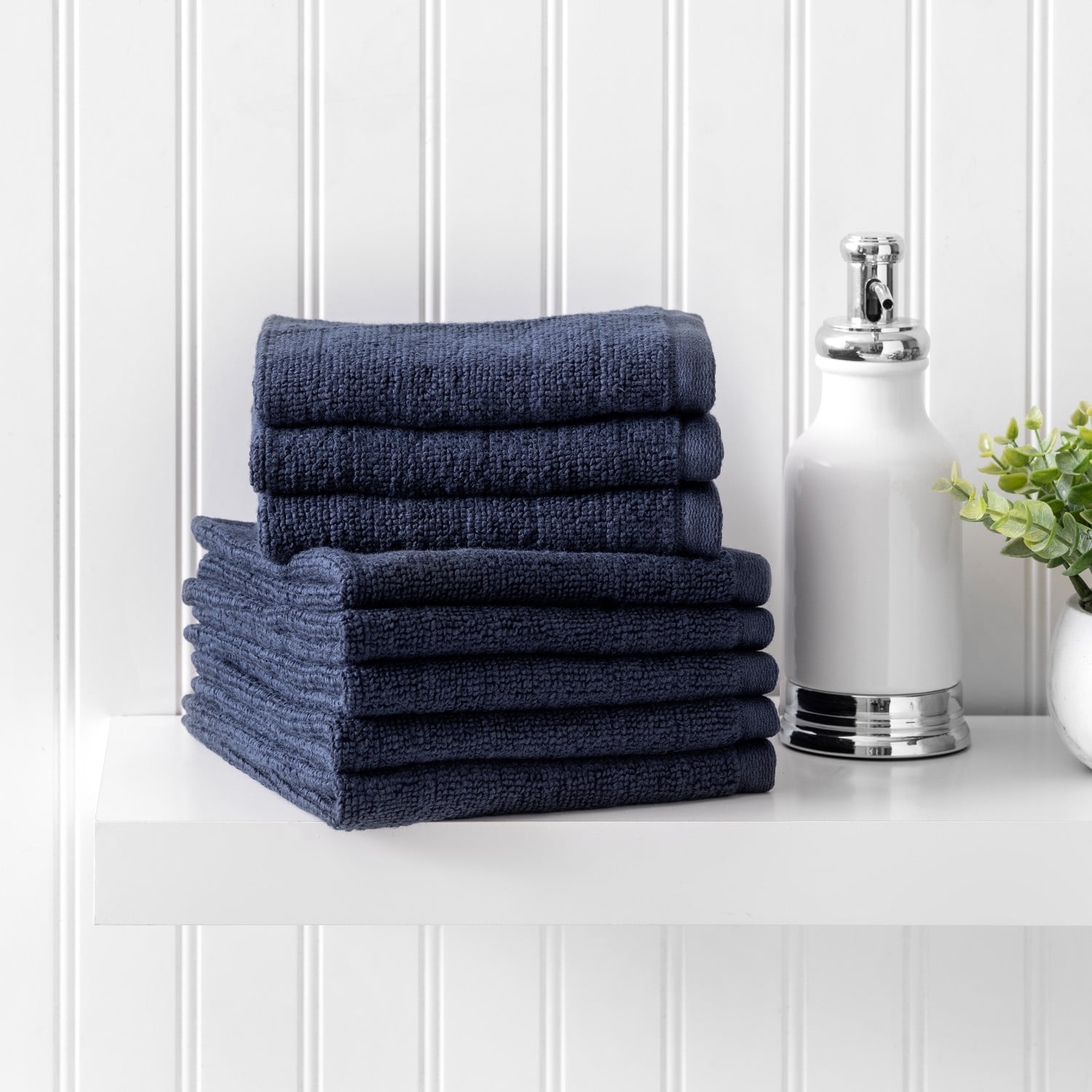 Welhome Franklin Premium, 2 Bath towels 2 Hand towels 2 Washcloths, Textured Aqua Bathroom Towels Set, Hotel & Spa Towels for Bathroom, Soft &  Absorbent