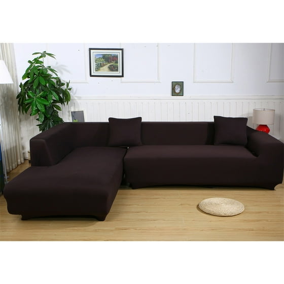 Sofa Covers For L Shape 2pcs Polyester Fabric Stretch Slipcovers 3 Sofa Covers For L Shape 2pcs Polyester Fabric Stretch Slipcovers 3 Seater 70 90 4 115 Pillow Sectional