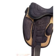 Beige Black Freemax English Treeless Synthetic Horse Saddle Matching Girth & Stirrups