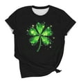 thumbnail image 6 of Uaswgudfs Women's St. Patrick's Day Shamrock Graphic Crew Neck Short Sleeve Top - Festive Irish Holiday T-Shirt, Lucky Clover Print Tee Green L, 6 of 6