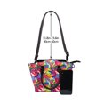 thumbnail image 4 of Lsque Colorful Bananas Pattern Leather Rivet Shoulder Bag – Elegant Genuine Leather & Microfiber PU Crossbody with Detachable Adjustable Strap, 4 of 5