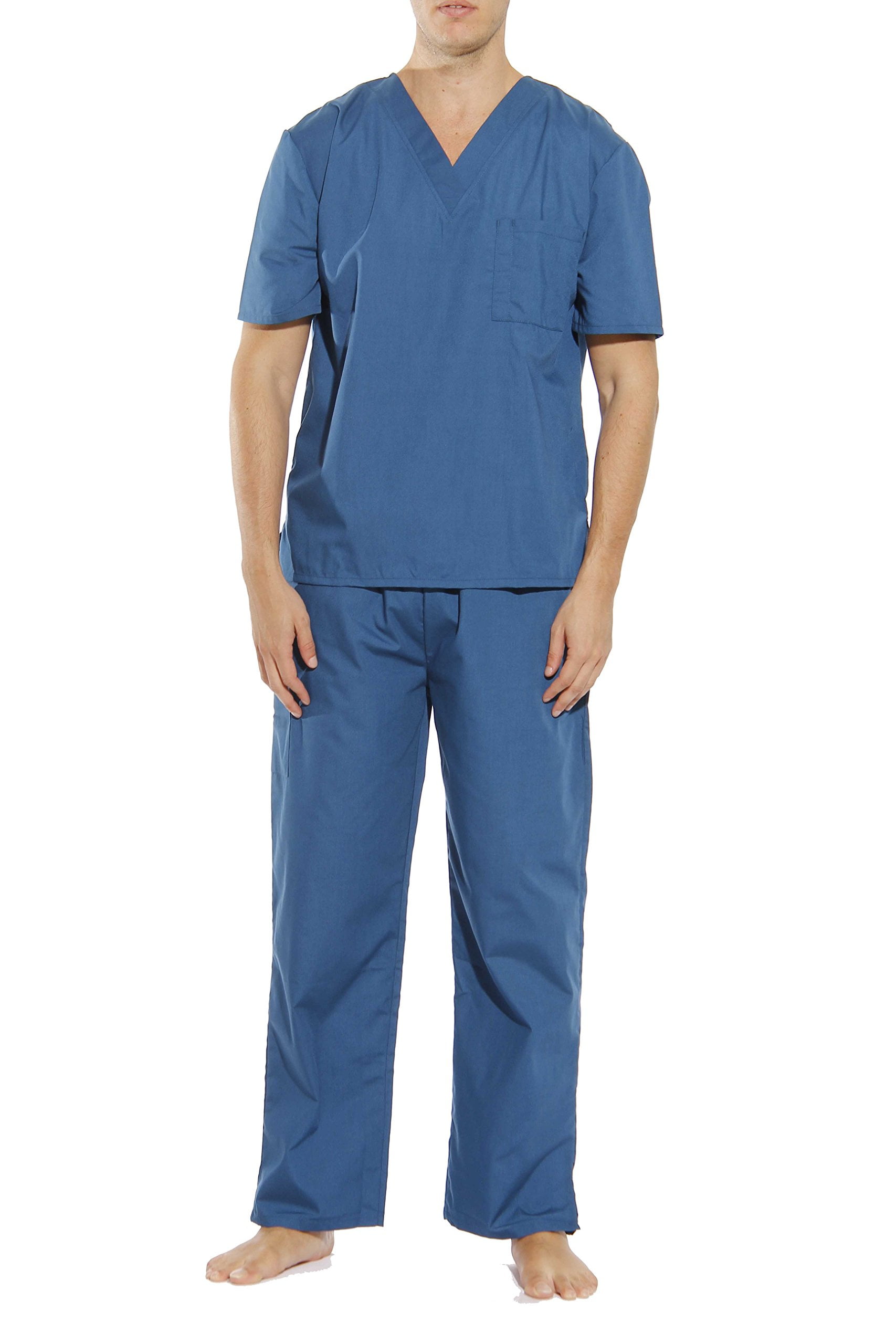 Tropi - Unisex Scrub Sets / Medical Scrubs (V-Neck) (Carribean Blue ...