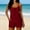 Wine, variant on Amzcrzy Womens Tankini Bathing Suits 2026 Fashion Print Deep U Neck Two Piece Swimsuit with Built In Bra Adjustable Straps Top and Boyshorts with Pockets Modest Bathing Suit for Women @6 L