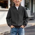 thumbnail image 2 of Gerichy Boys Quarter Zip Pullover Long Sleeve Corduroy Shirts Oversized Sweatshirts Kids Preppy Clothes Winter Top 3T-14T, 2 of 6