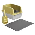 thumbnail image 3 of DOLITY Cat Litter Box Anti Splashing Kitty Litter Pan Portable Bedpan Semi Enclosed yellow, 3 of 9