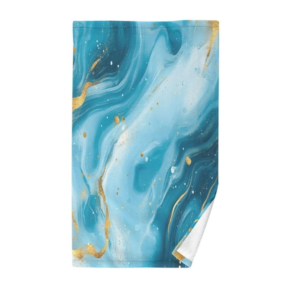 Pure Cotton Face Towel 16x28 Inches Hand Towel Bath Towel Hand Bath Towels Soft Good Water Absorption for Washing Face Wiping Face Pretty Blue Marble Pattern