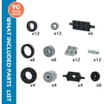thumbnail image 2 of Wheels-and-Axles-Building-Blocks Set, 90Pcs of Brick Car Vehicle Tires and Chassis Parts Compatible with Major Brand Bricks（Random color of parts）, 2 of 6