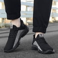 thumbnail image 4 of Men'S Breathable Knit Mesh Sneakers -with Stylish Black & White Design, Comfortable Lace-Up Casual Shoe  Lightweight, Durable, Non-Slip Running Shoes  for Outdoor Activities, Casual Footwear | Modern, 4 of 11
