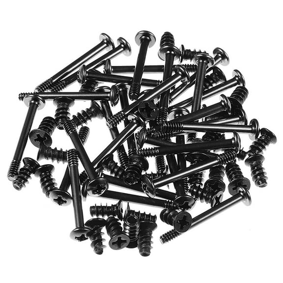 Black Computer Fan Screw Group Made of Carbon Steel for Laptop and Chassis Fans 1 Set