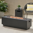 thumbnail image 2 of GDF Studio Jasmine Outdoor 50,000 BTU Rectangular Fire Pit with Tank Holder, Brushed Brown, 2 of 13