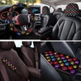 thumbnail image 4 of KUIFORTI Colorful Paws Auto Seat Covers 14 Pieces with Car Seat Belt Pad Cover Steering Wheel Cover Auto Center Console Pad Headrest Covers for Cars Nonslip for Most Cars, 4 of 7