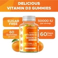 thumbnail image 4 of Vitamatic Sugar Free Vitamin D3 50,000 IU Weekly Supplement - 60 Pectin Based Gummies, 4 of 11