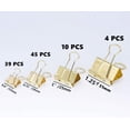 thumbnail image 2 of 98 Pcs Clips for Office School Supplies Gold Binder Clips, Micro Size Office for Home School and Business,Binder Clip Paper Clamps, Assorted Sizes (Mini, Small, Medium, Large), 2 of 7